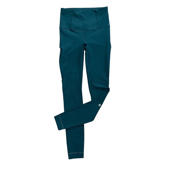 Lululemon Zoned In Tight 27" Green Jasper Leggings Size 4 Running Full Length - Picture 1 of 8